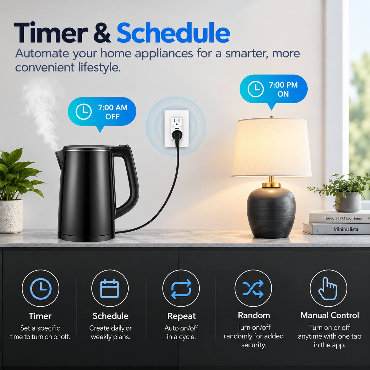 WiFi Smart Wall Outlet with USB-C & App Control