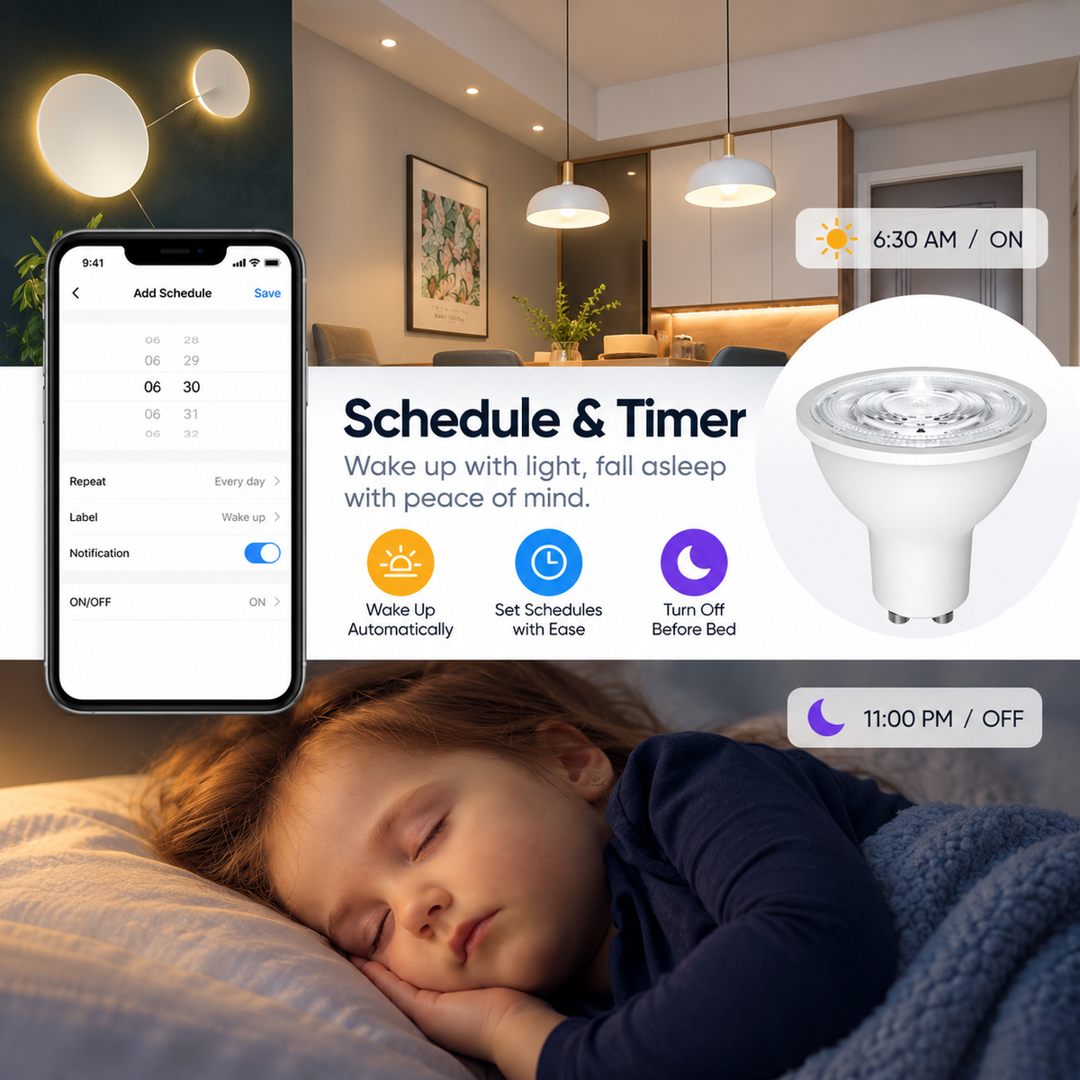ZigBee GU10 Smart RGB LED Bulb with App Control