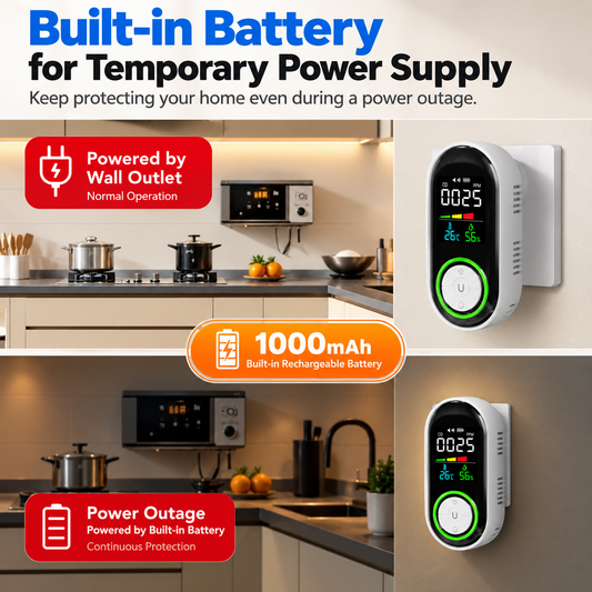 CO & Gas Detector with Temperature & Humidity