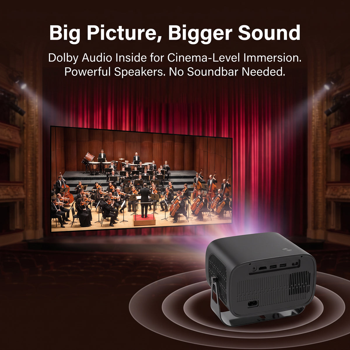 Portable 4K WiFi Projector with Screen Mirroring