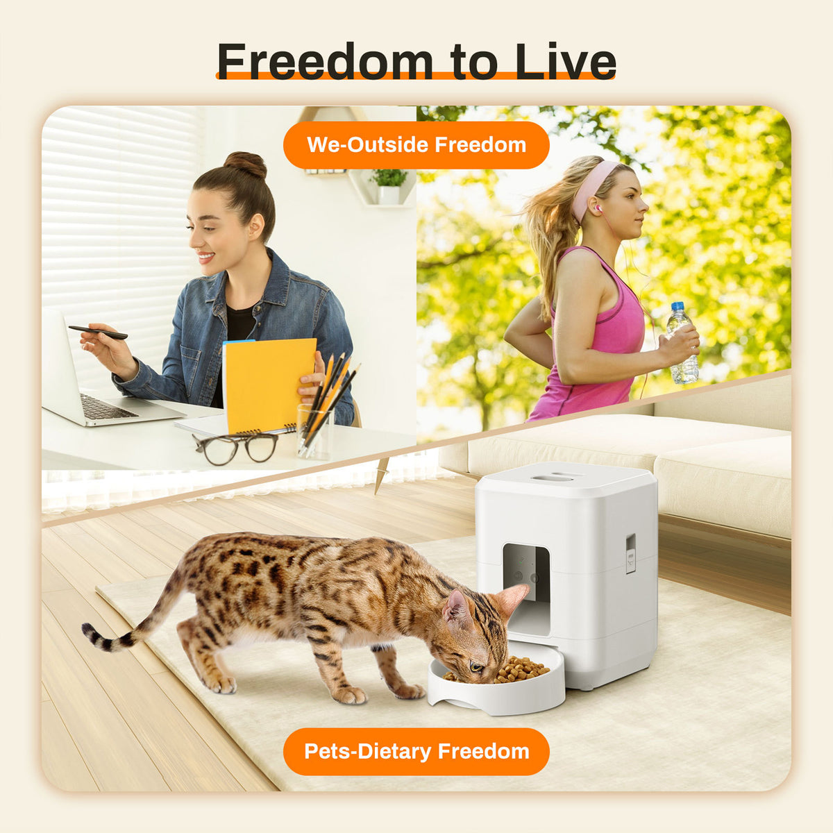Smart Wi-Fi Pet Feeder with Scheduled and Portion-Controlled Feeding