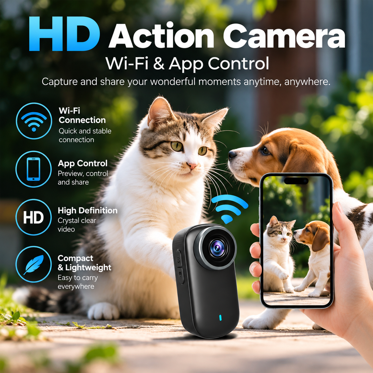 4K Mini POV Action Camera for Cycling & Vlogging