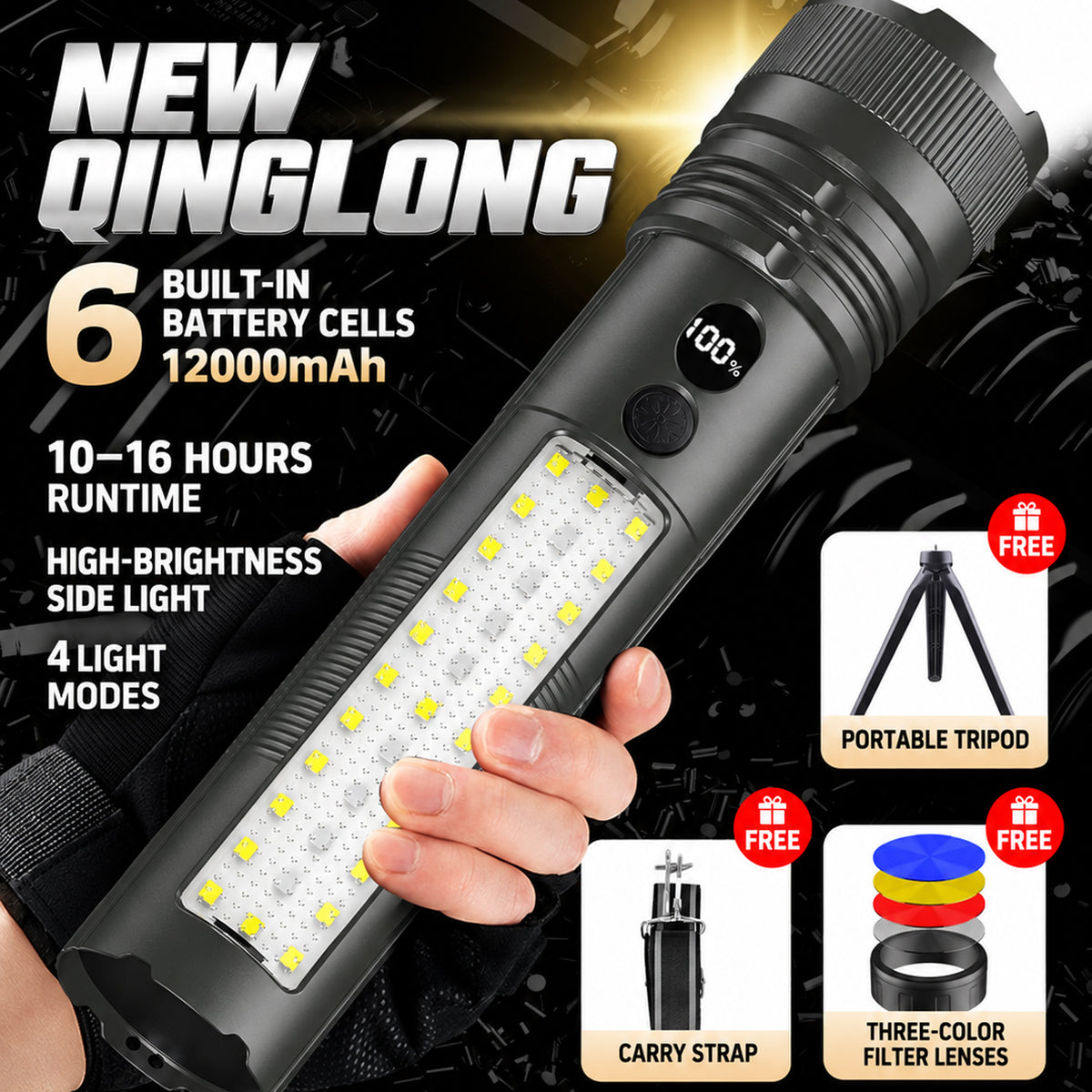 Ultra-bright high-intensity outdoor flashlight