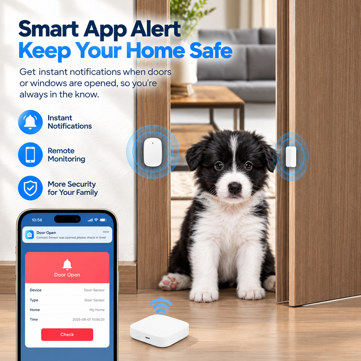 Wireless Smart Door Sensor for Home Protection
