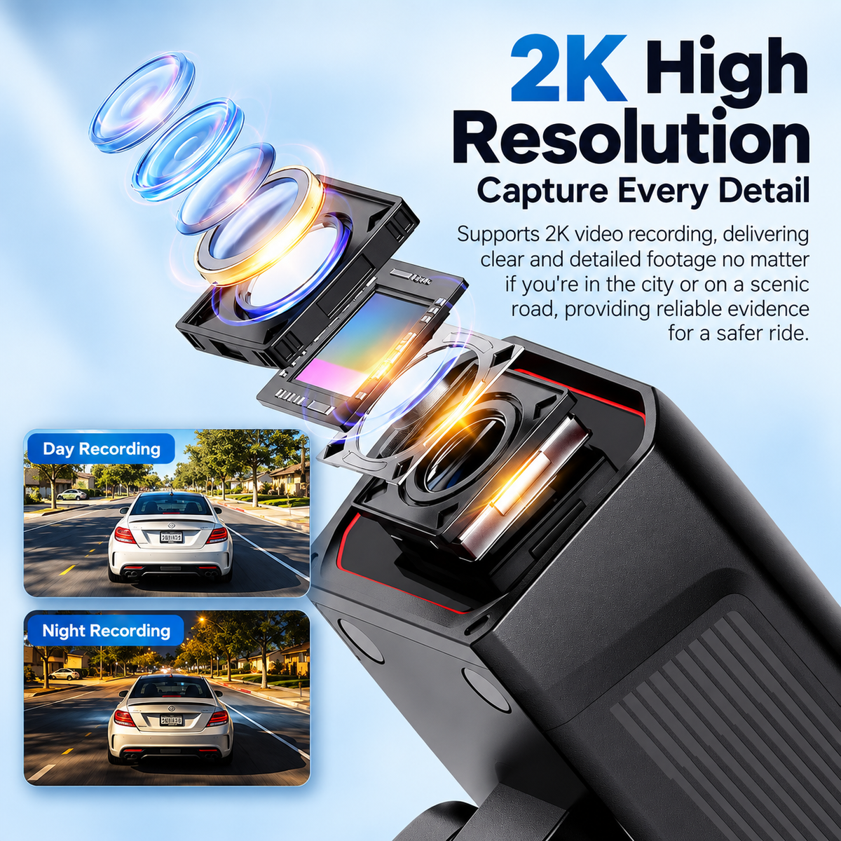 2K Motorcycle & Bike Riding Camera Recorder