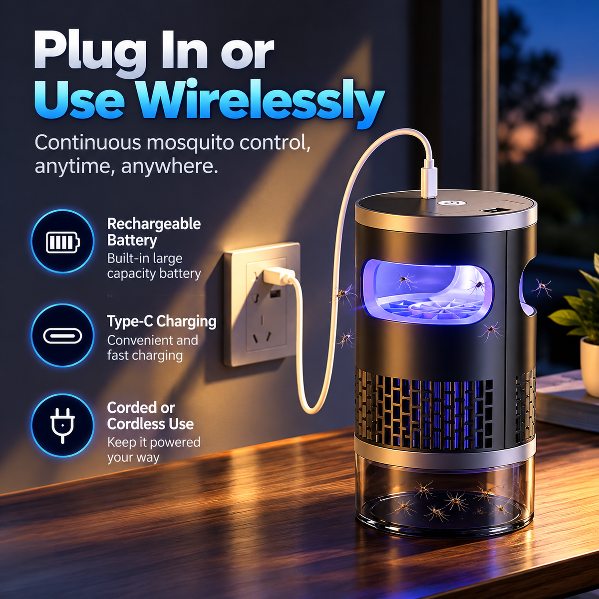 UV Electric Mosquito Trap & Indoor Bug Zapper