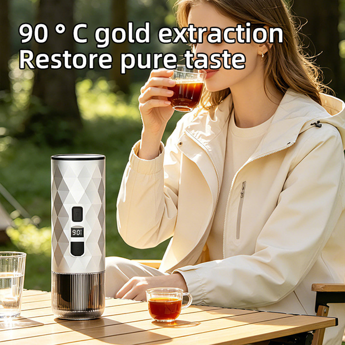 Portable capsule coffee machine