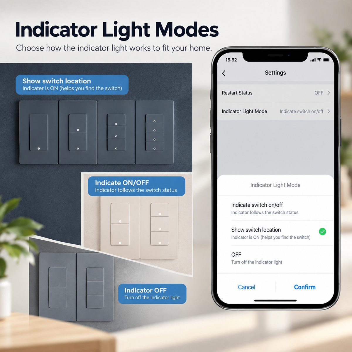 Smart WiFi Push Button Light Switch