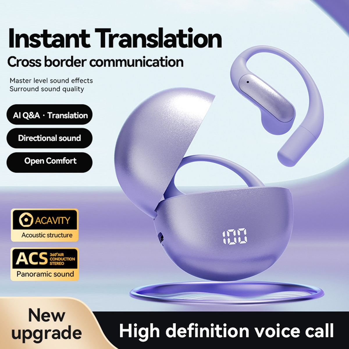 AI-powered Bluetooth translation earbuds