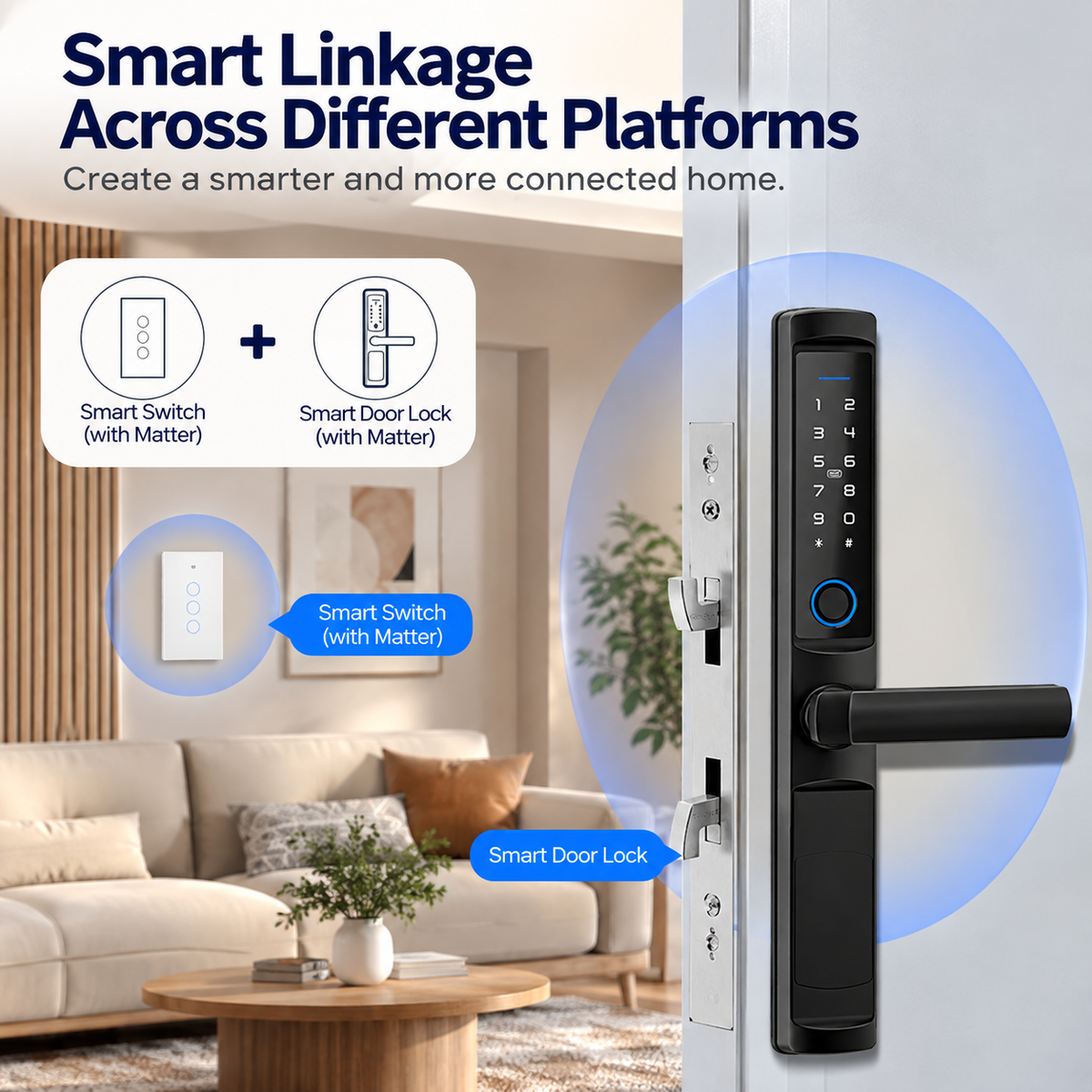Matter WiFi Smart Touch Wall Switch