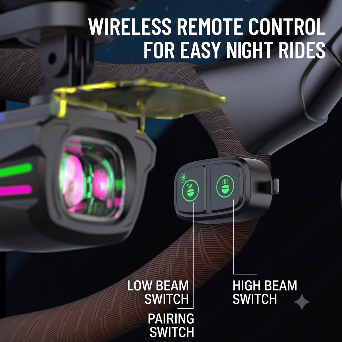 Rechargeable Bike Light with Wireless Remote