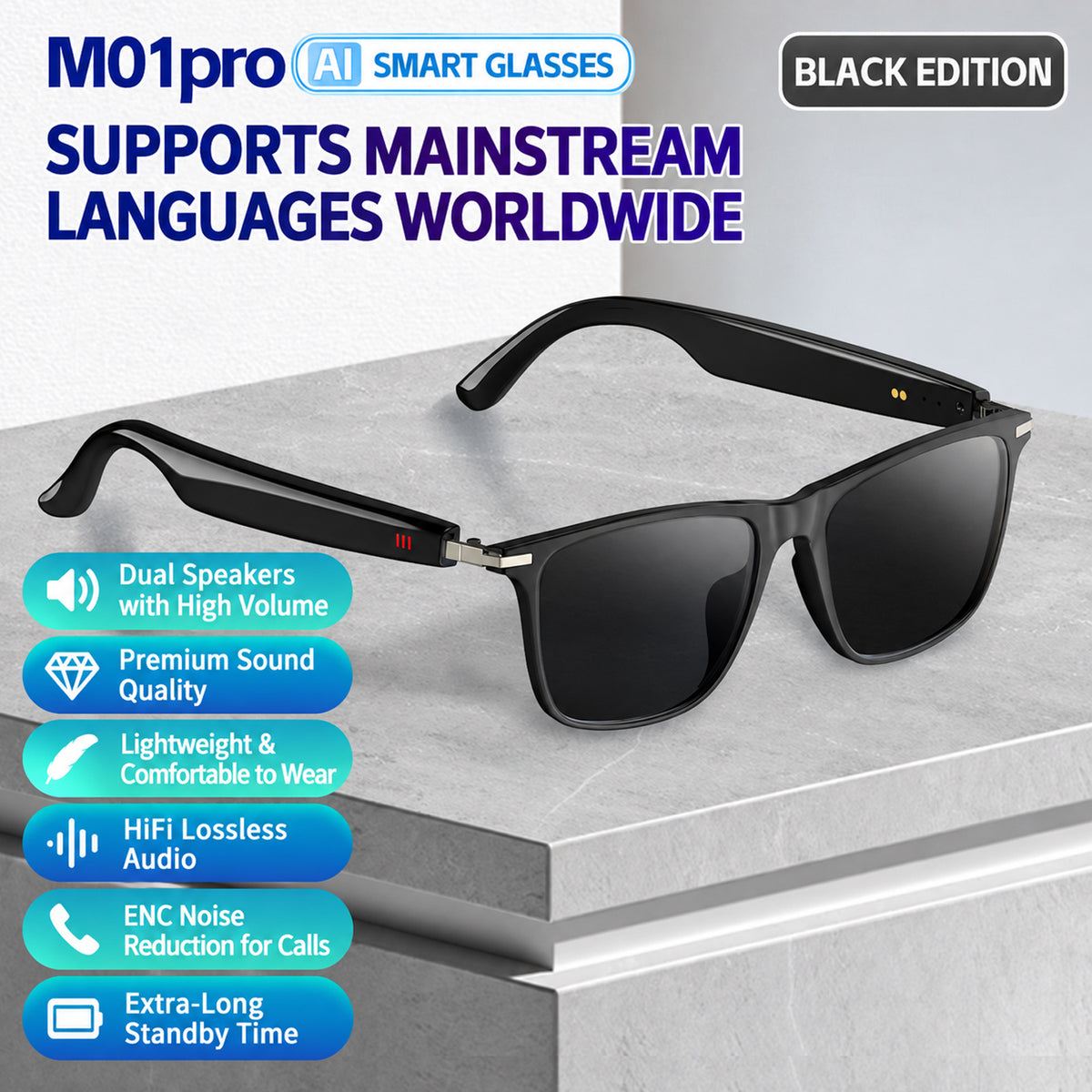 AI-powered smart Bluetooth glasses