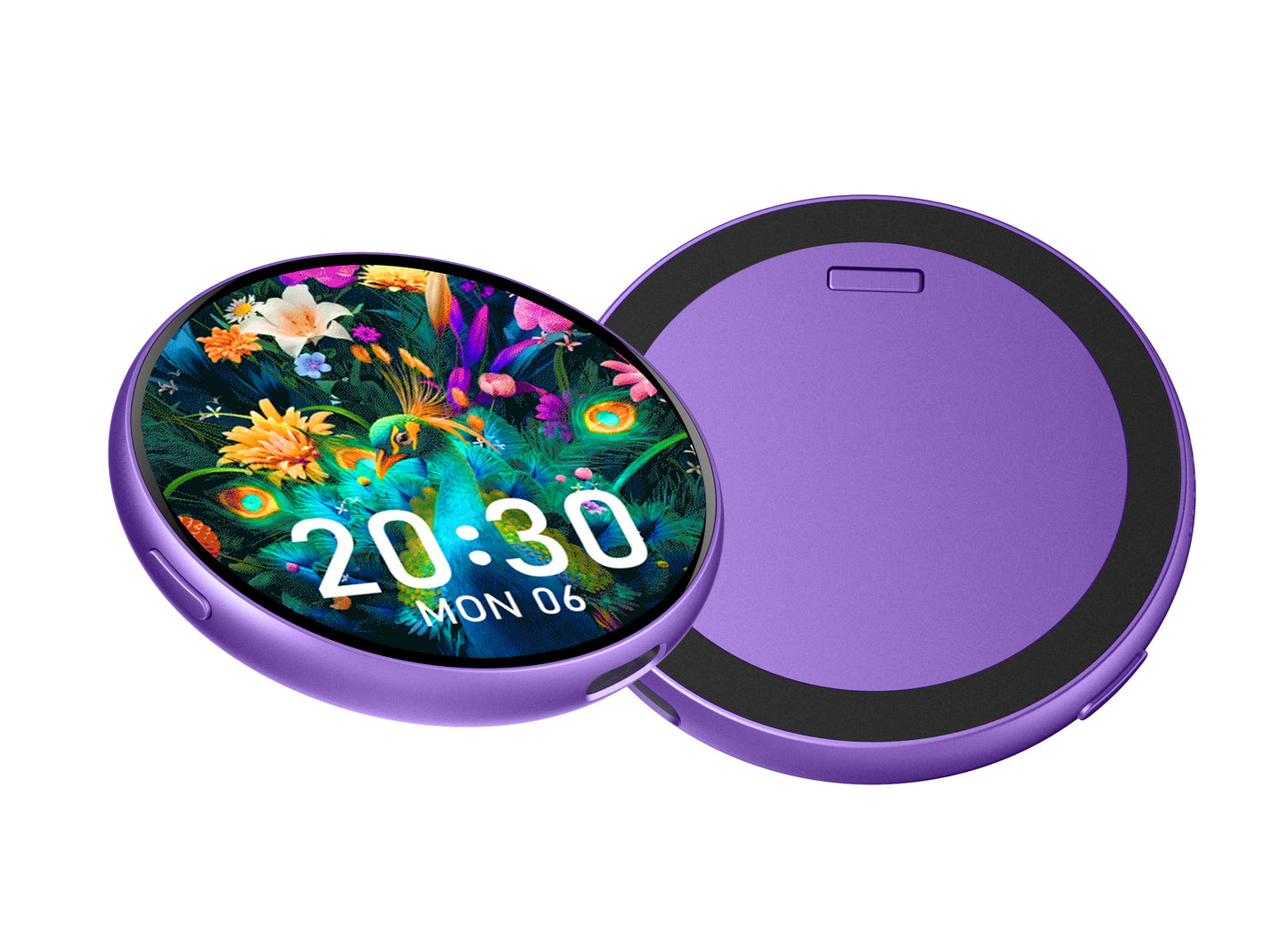 Portable Digital E‑Badge Customizable Picture Display Rechargeable Round E‑Badge for Collection & Gift