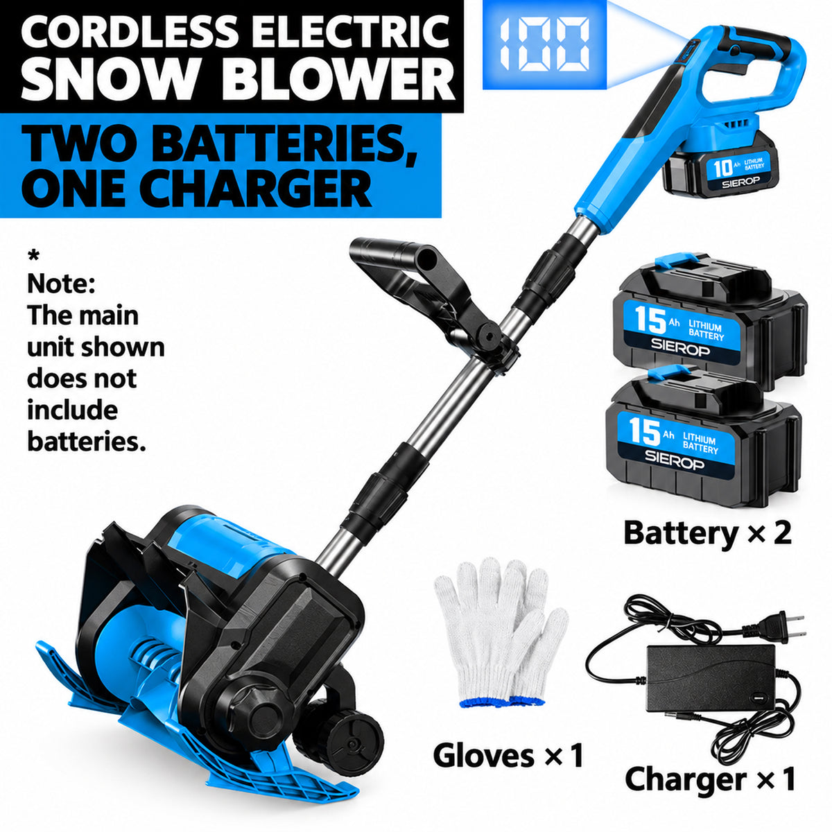 Compact cordless lithium-ion snow blower