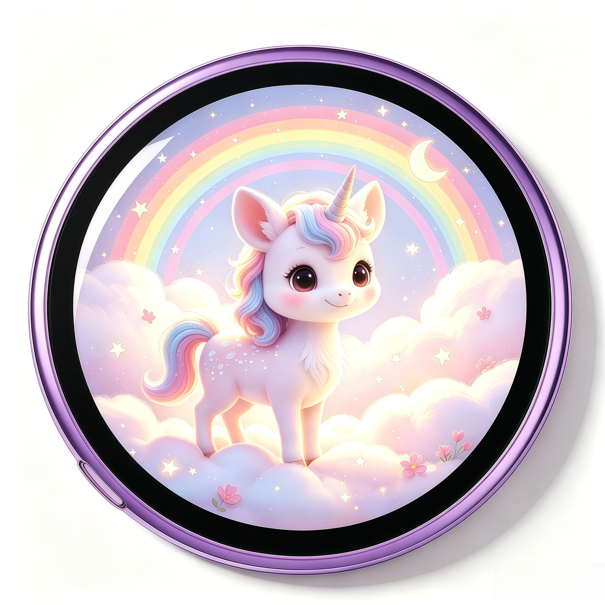 Round Digital E-Badge – Rechargeable Photo Display