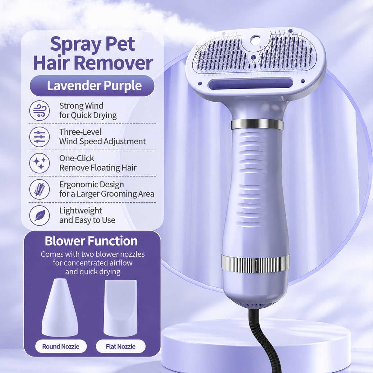 All-in-One Pet Dryer and Grooming Brush