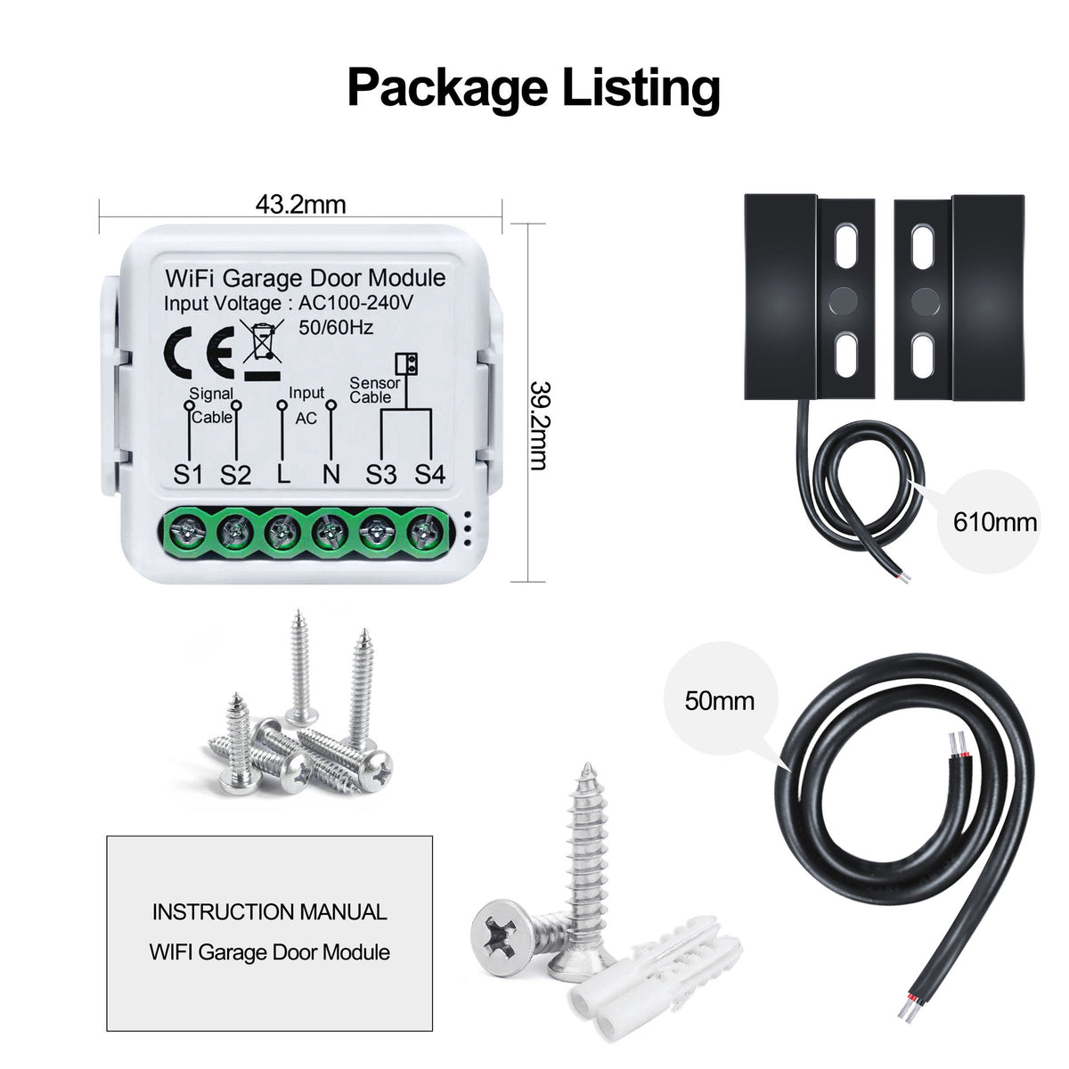 Smart WiFi Garage Door Opener with App Control