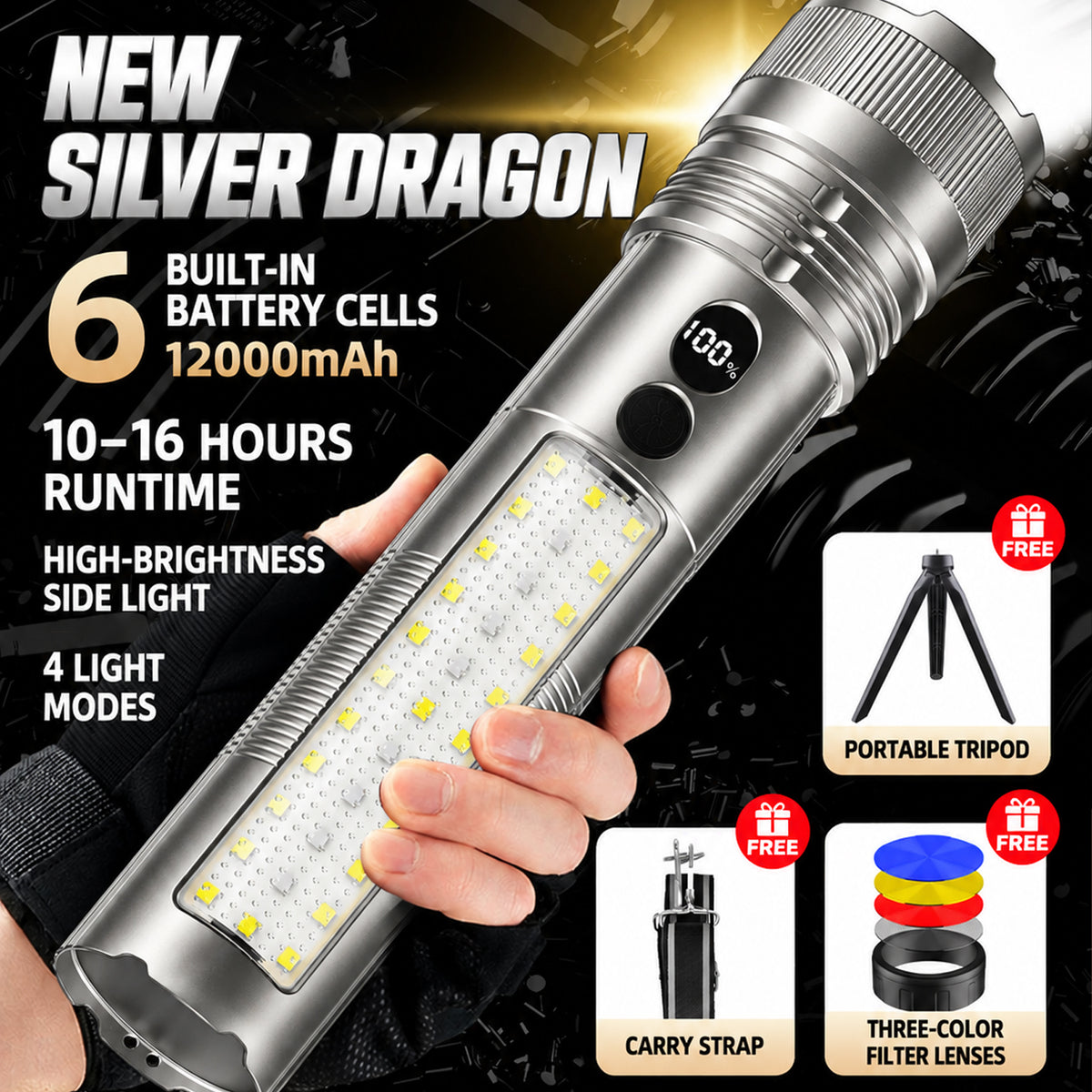 Ultra-bright high-intensity outdoor flashlight