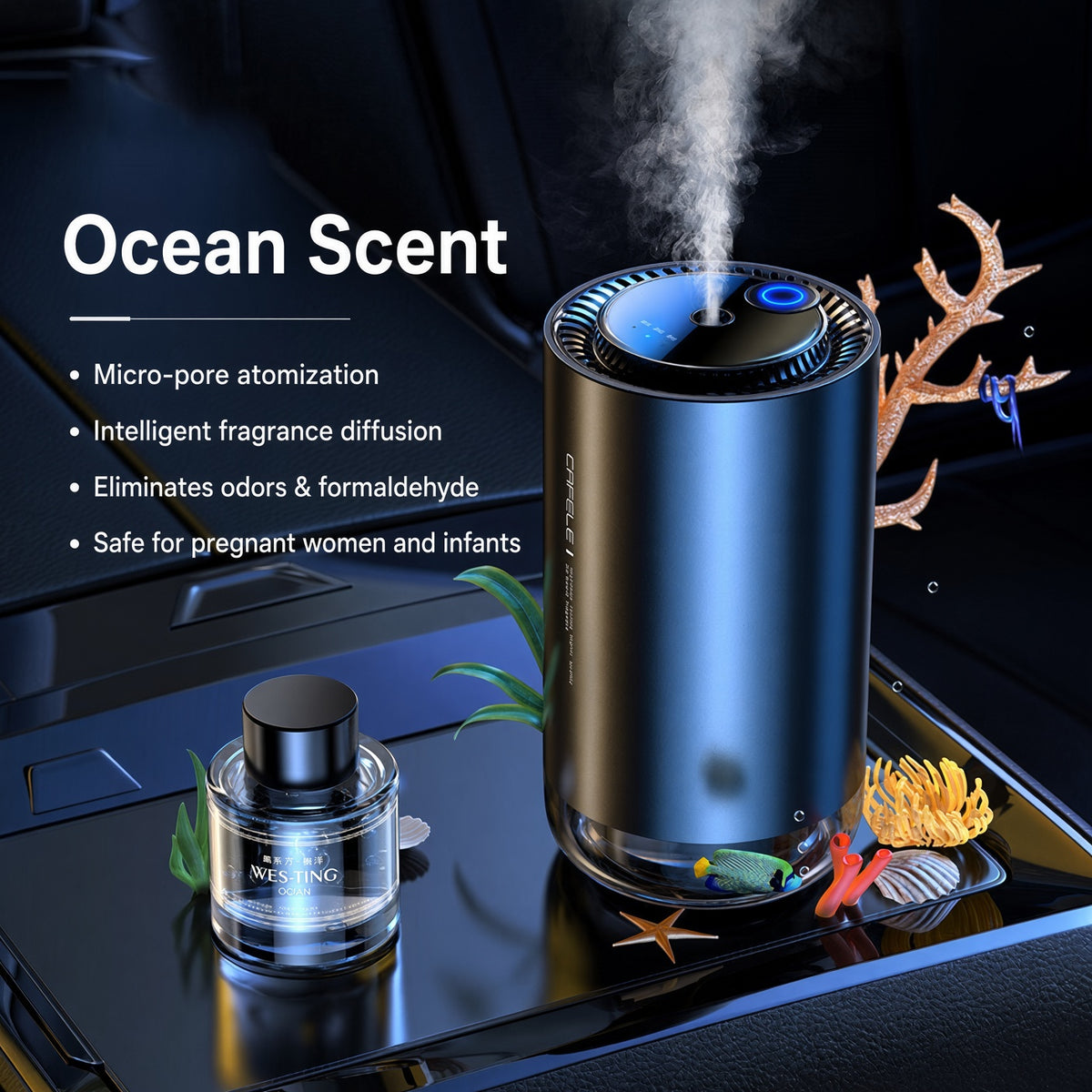 Smart Car Air Freshener with Auto Mist Diffuser