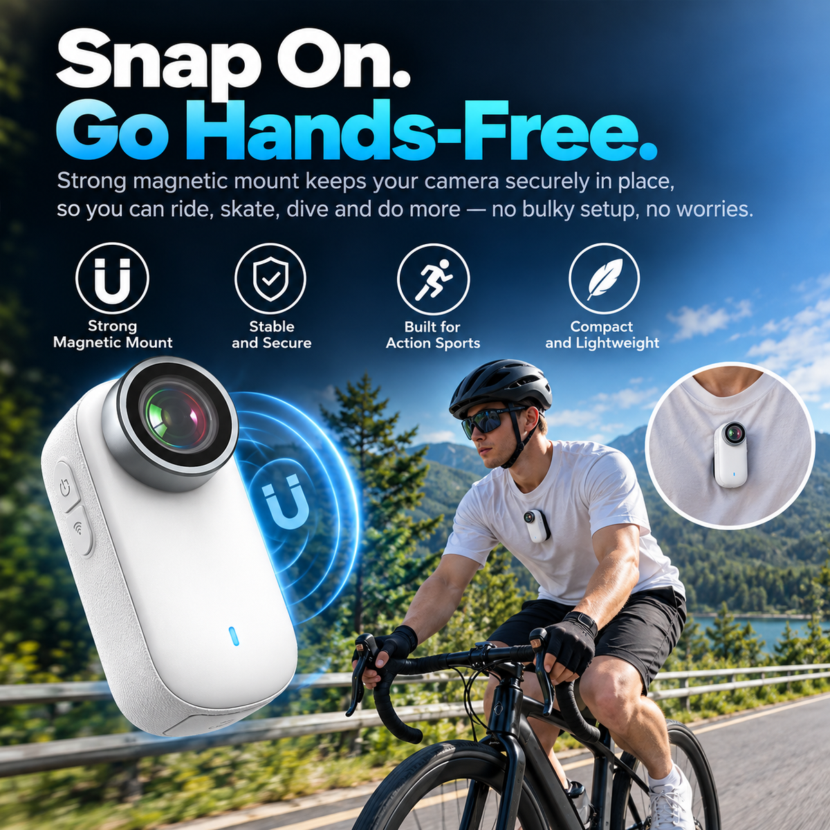 4K Mini POV Action Camera for Cycling & Vlogging