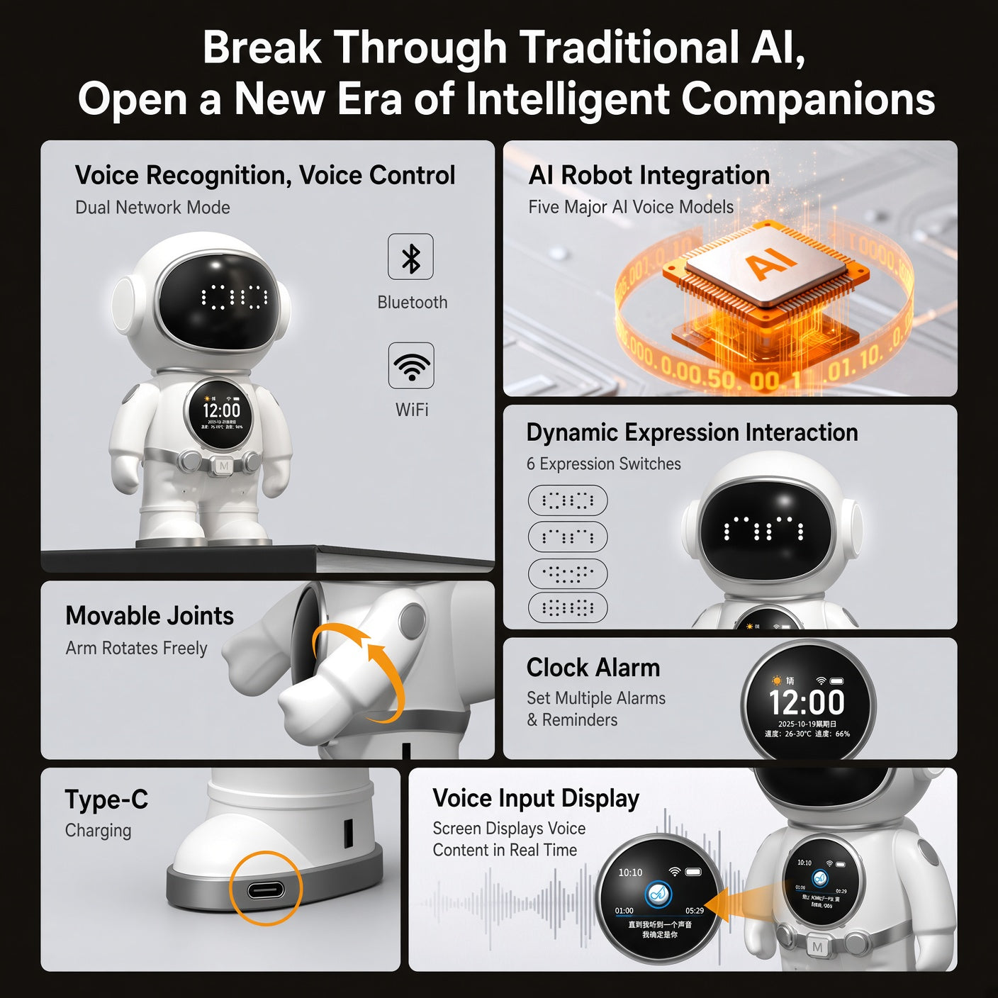 AI Chat Companion Speaker – WiFi Talk & Bluetooth Music