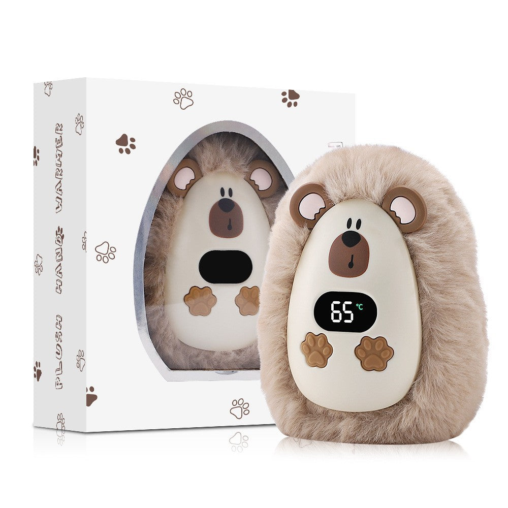 Rechargeable Plush Hand Warmer with LED Display