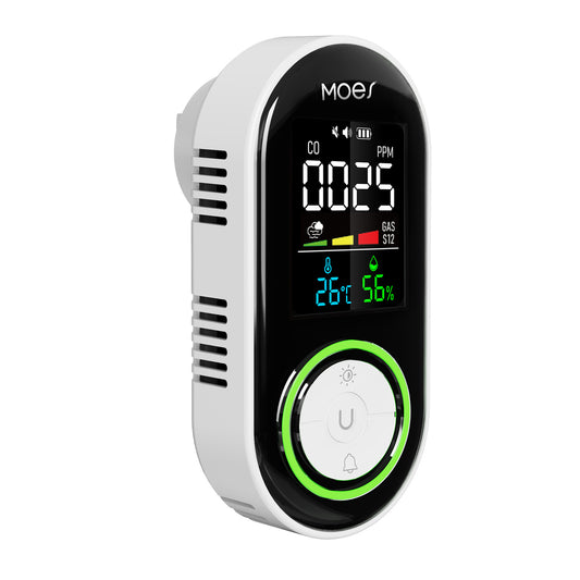 CO & Gas Detector with Temperature & Humidity
