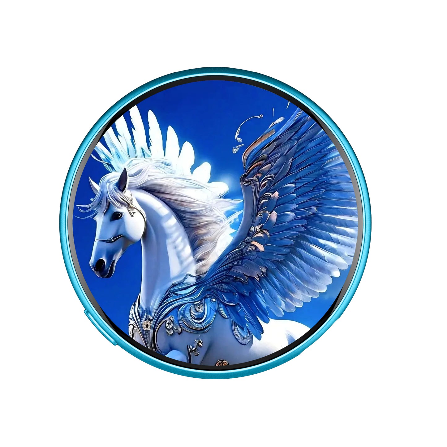 Portable Digital E‑Badge Customizable Picture Display Rechargeable Round E‑Badge for Collection & Gift