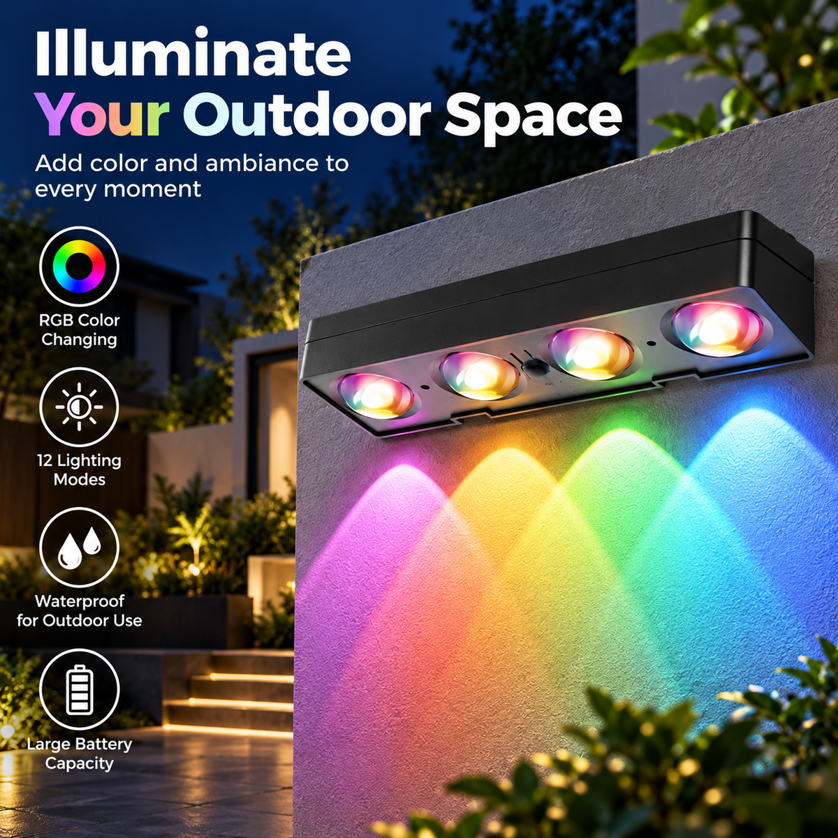 Light-controlled automatic outdoor light