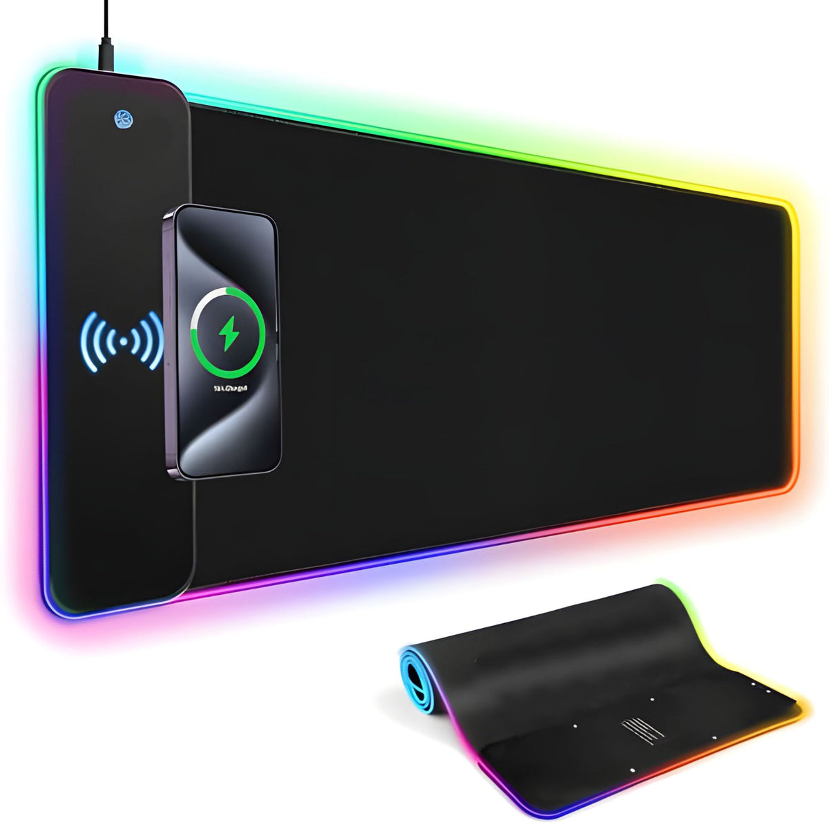RGB Gaming Mouse Pad with 15W Wireless Charging