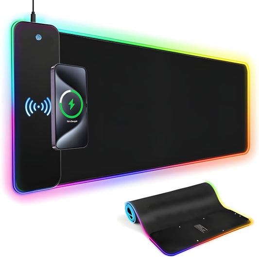 RGB Gaming Mouse Pad with 15W Wireless Charging