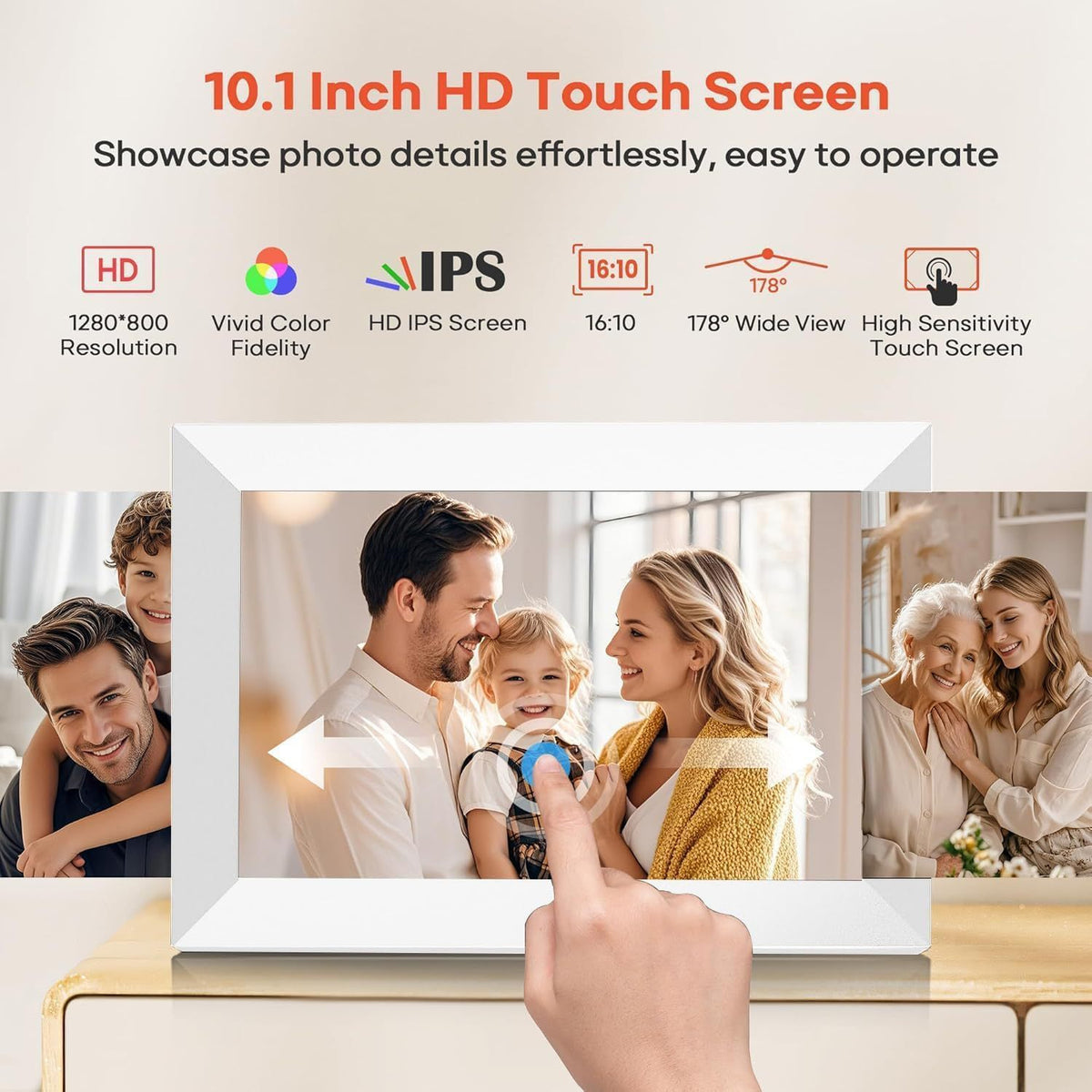 10.1-inch HD IPS Digital Cloud Photo Frame