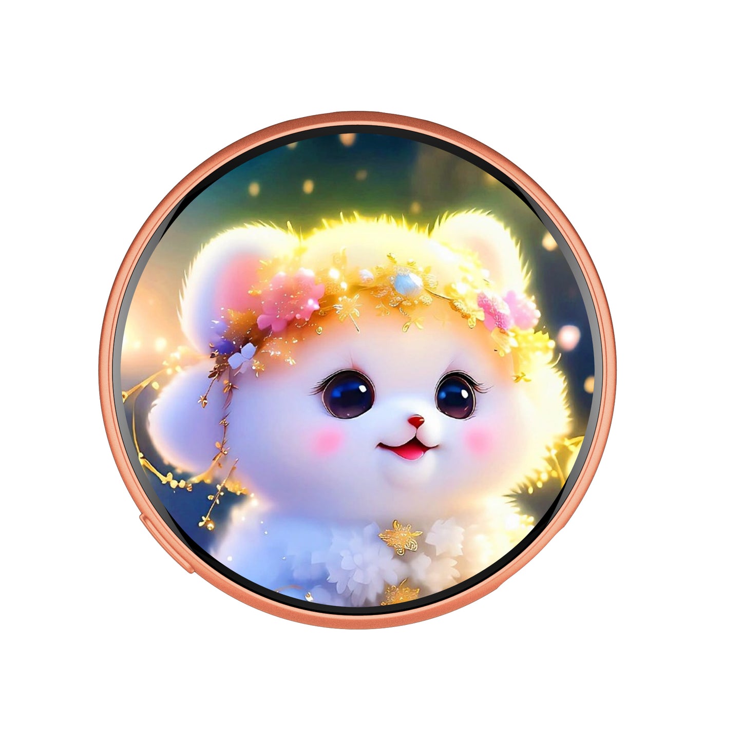 Portable Digital E‑Badge Customizable Picture Display Rechargeable Round E‑Badge for Collection & Gift