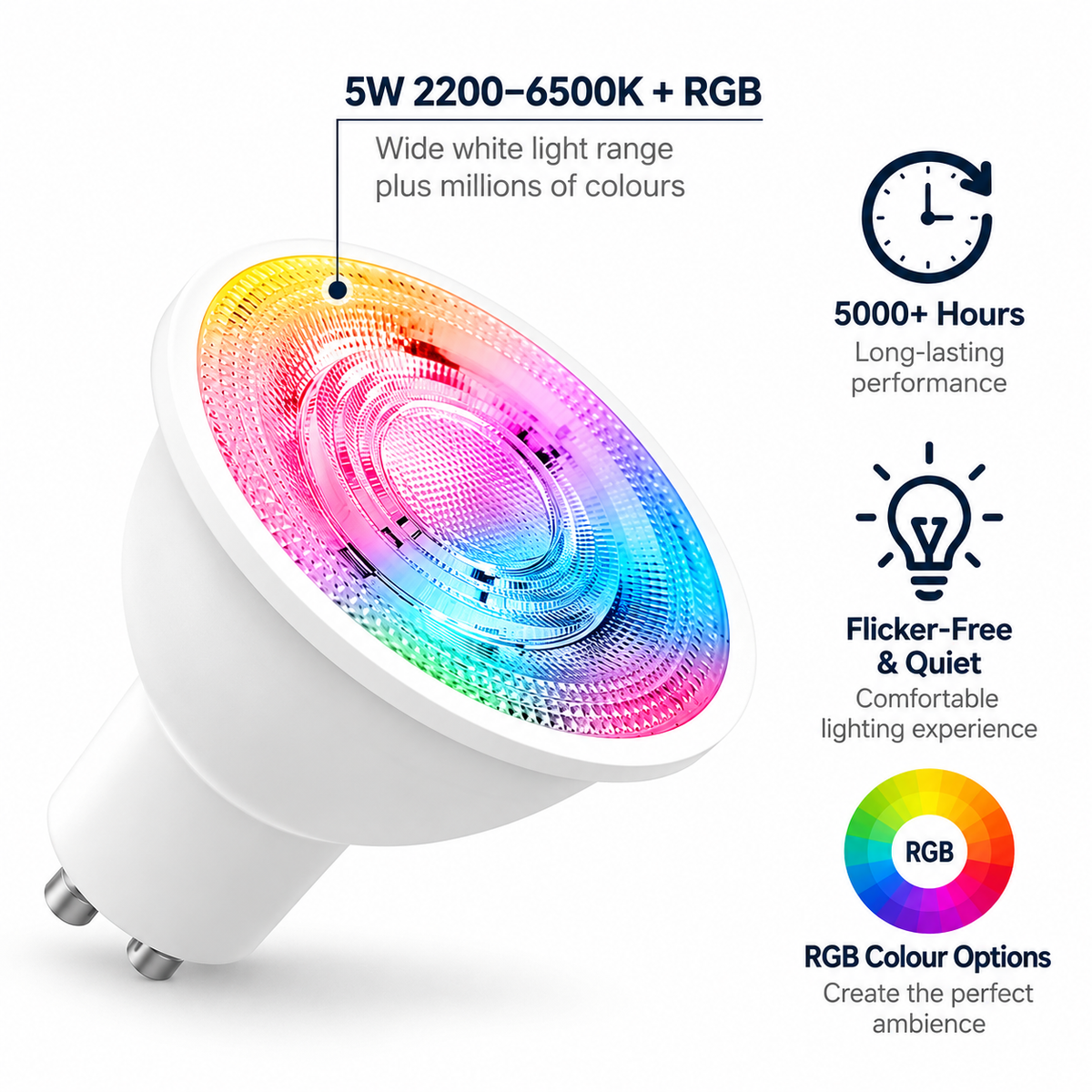 ZigBee GU10 Smart RGB LED Bulb with App Control
