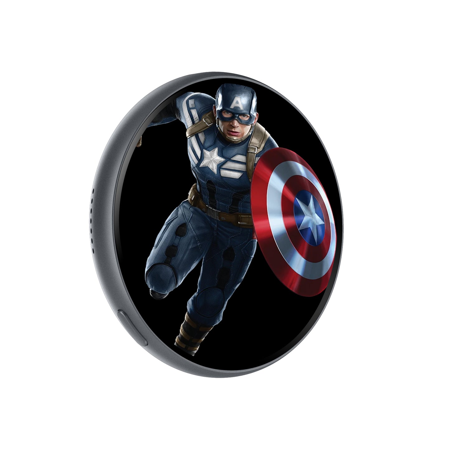 Portable Digital E‑Badge Customizable Picture Display Rechargeable Round E‑Badge for Collection & Gift