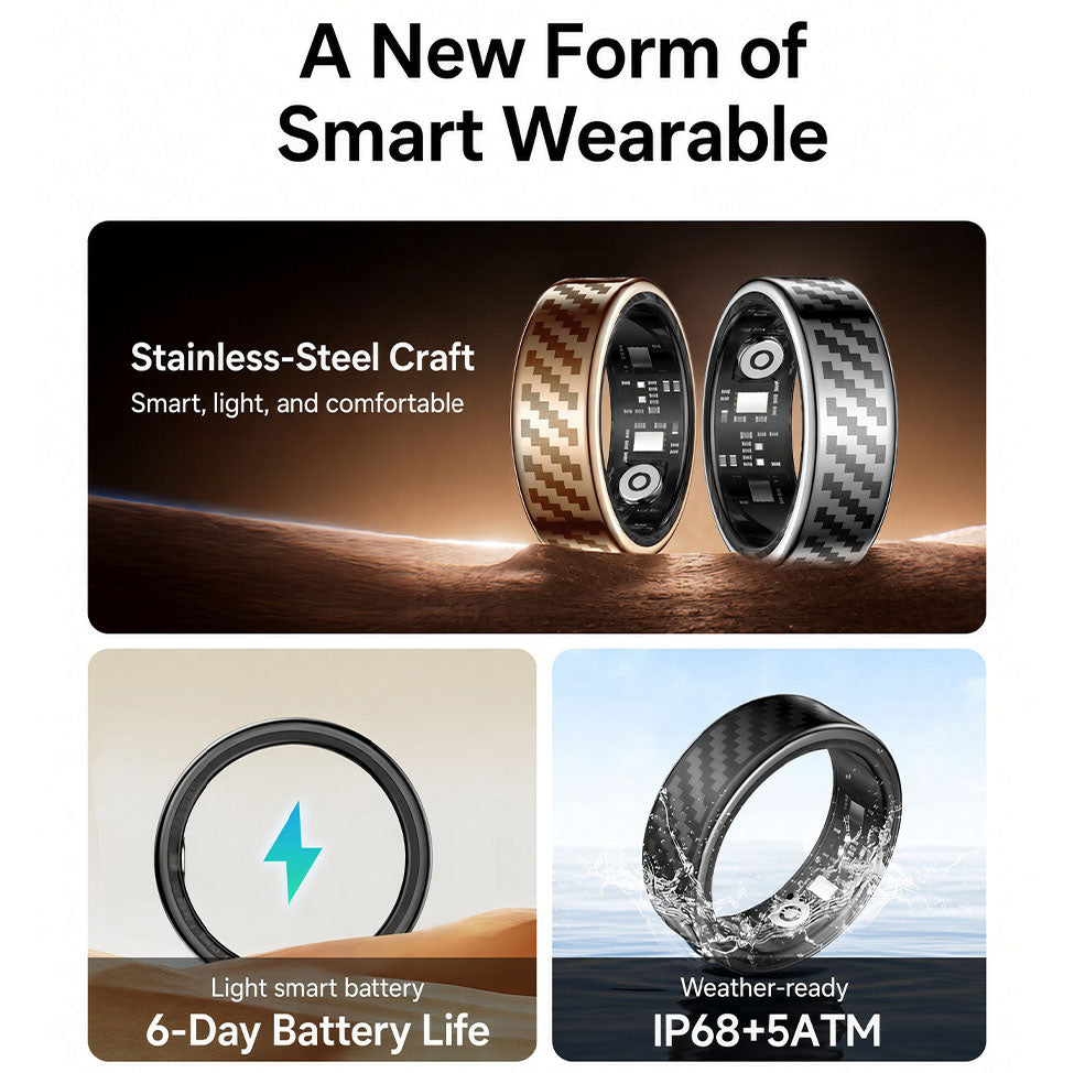 Smart Health Ring | Heart Rate, Blood Oxygen, Sleep & HRV Tracker