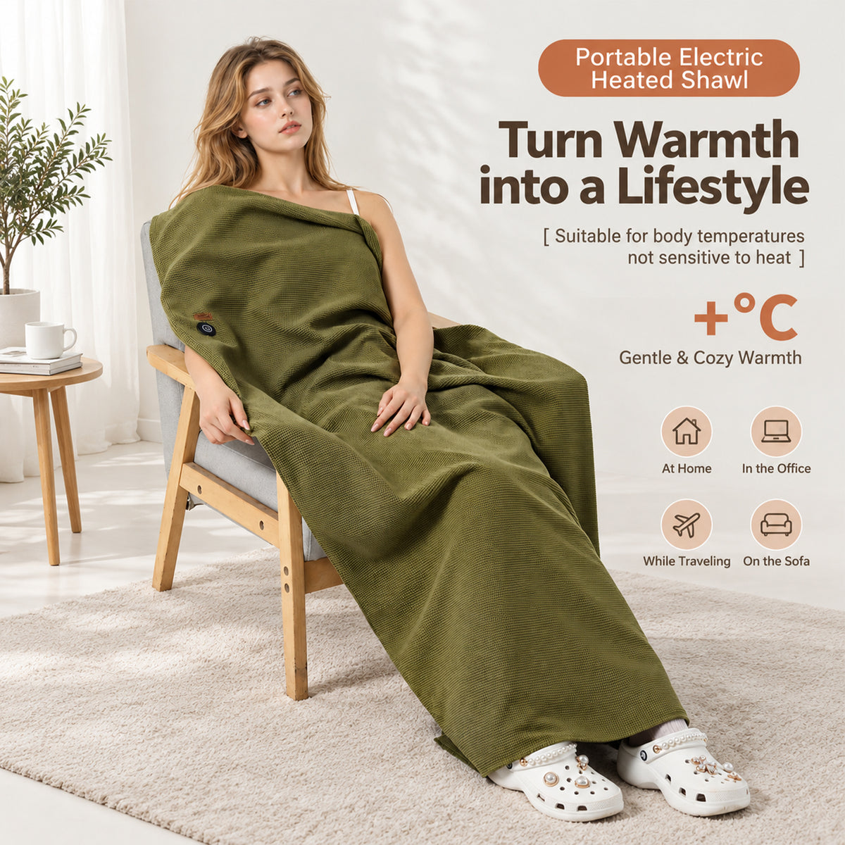 USB Wearable Heated Shawl