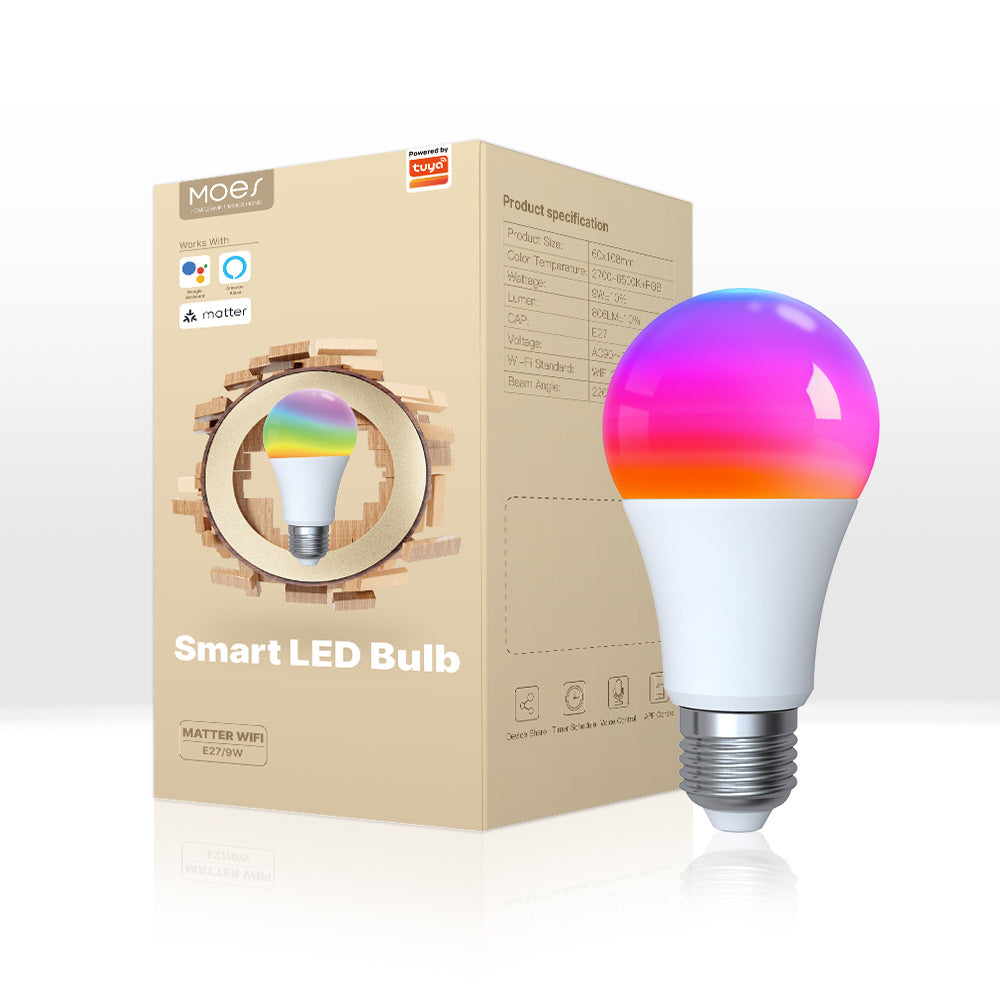 Matter WiFi Smart RGB LED Bulb with App Control