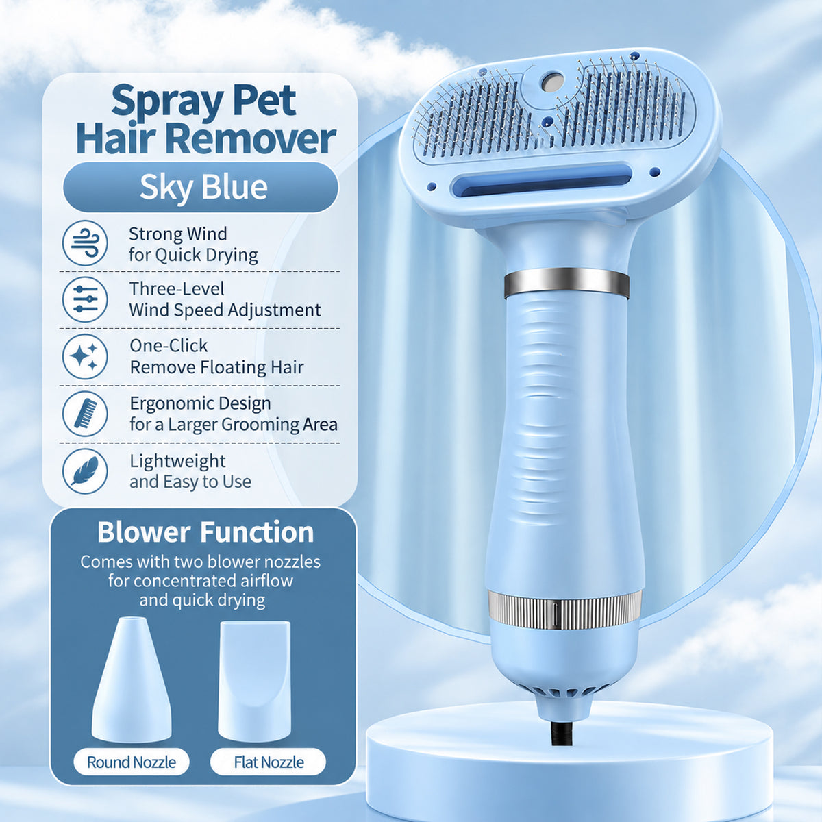 All-in-One Pet Dryer and Grooming Brush