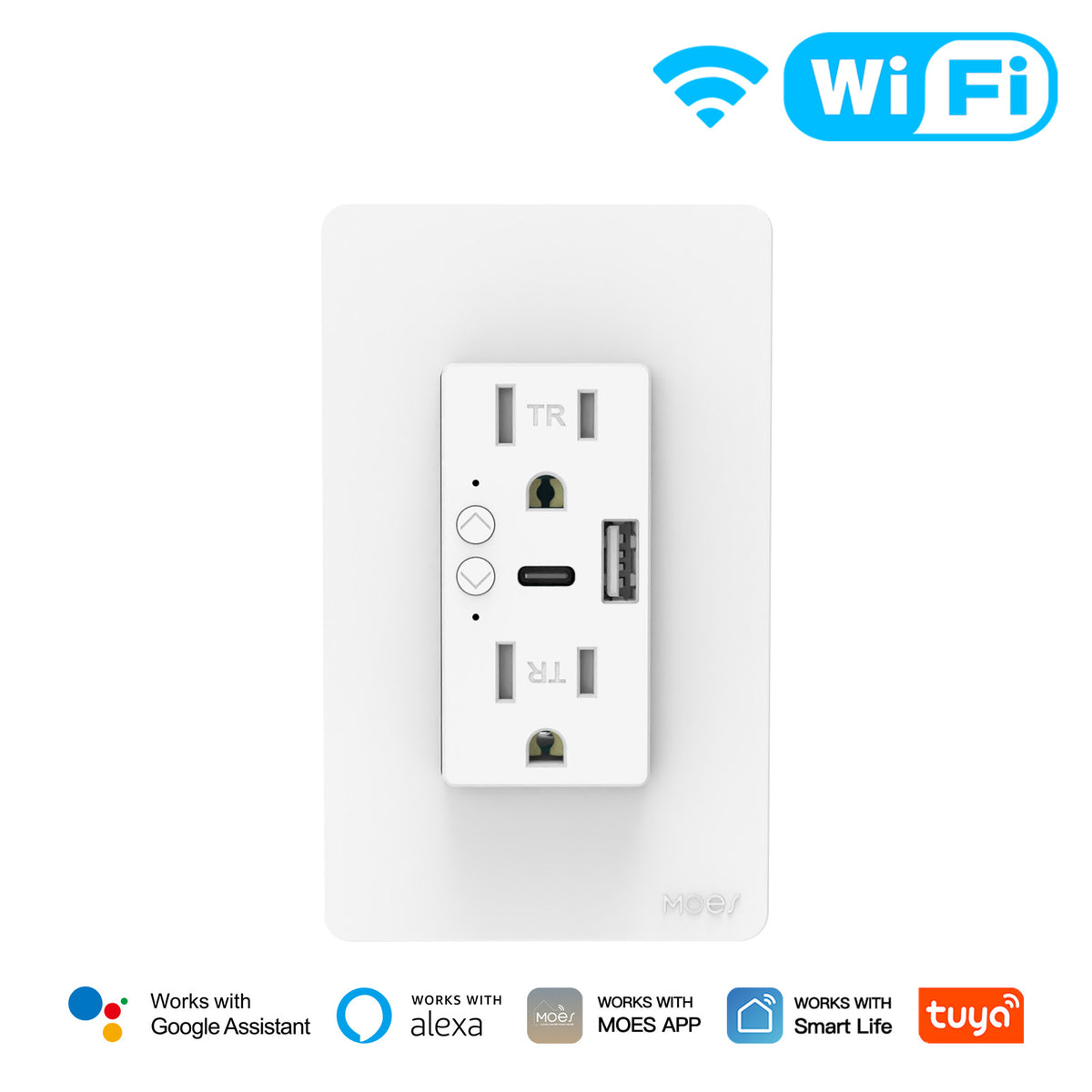 WiFi Smart Wall Outlet with USB-C & App Control