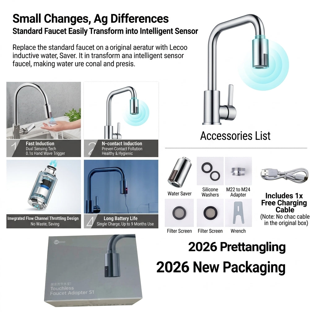 Touchless Faucet Adapter with Infrared Sensor