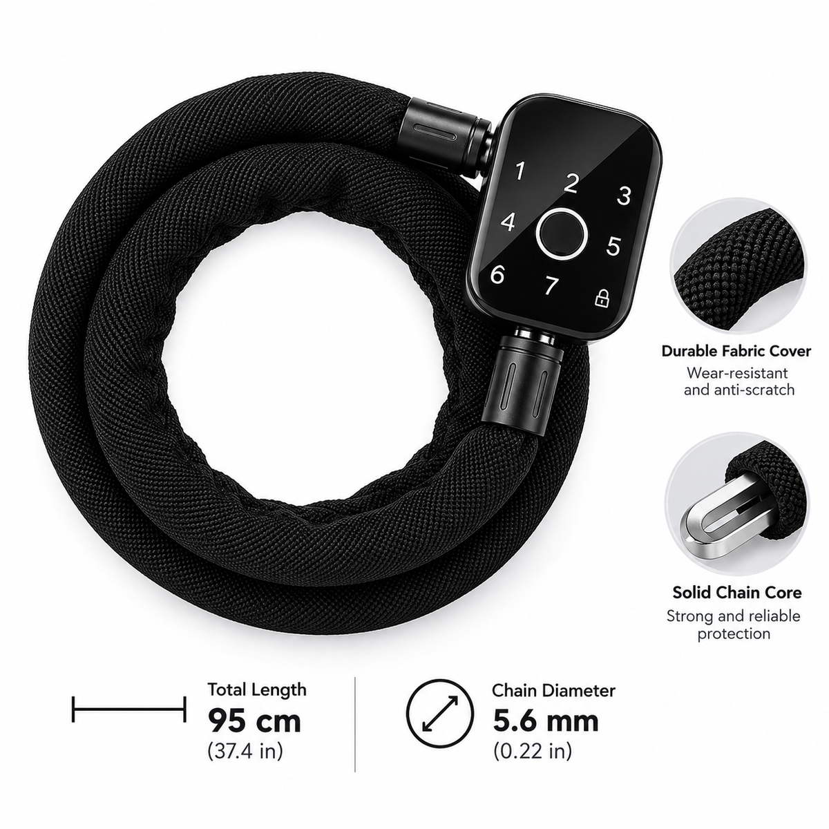 Smart Fingerprint Keyless Bike Lock with Passcode