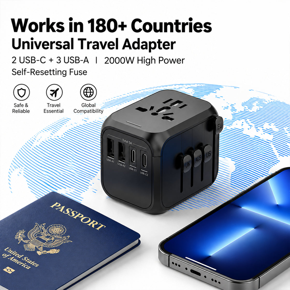 Multifunctional travel adapter