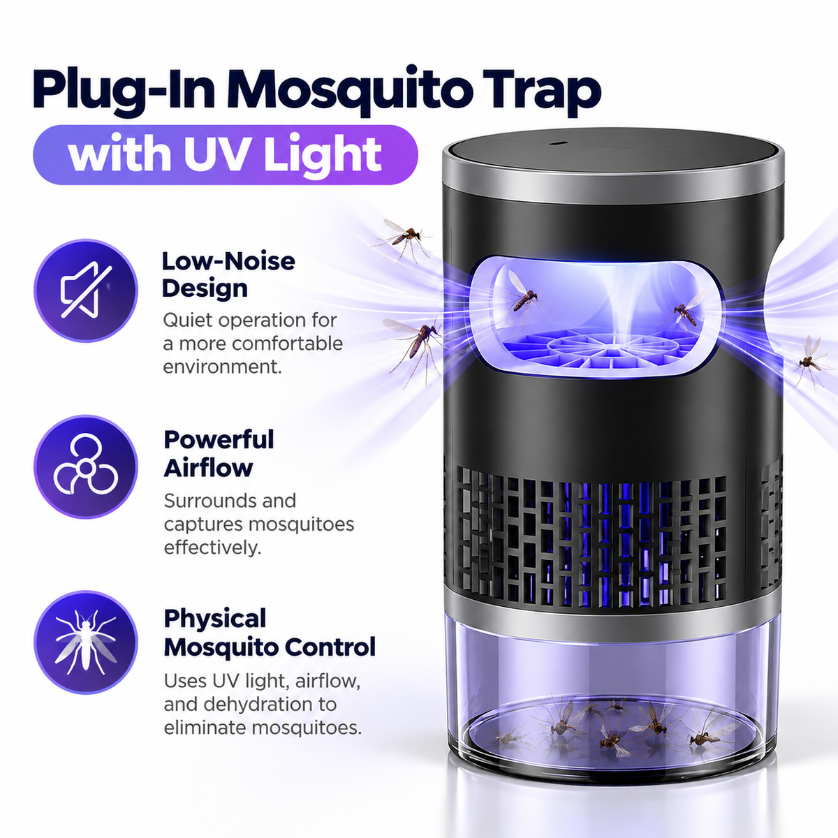 UV Electric Mosquito Trap & Indoor Bug Zapper