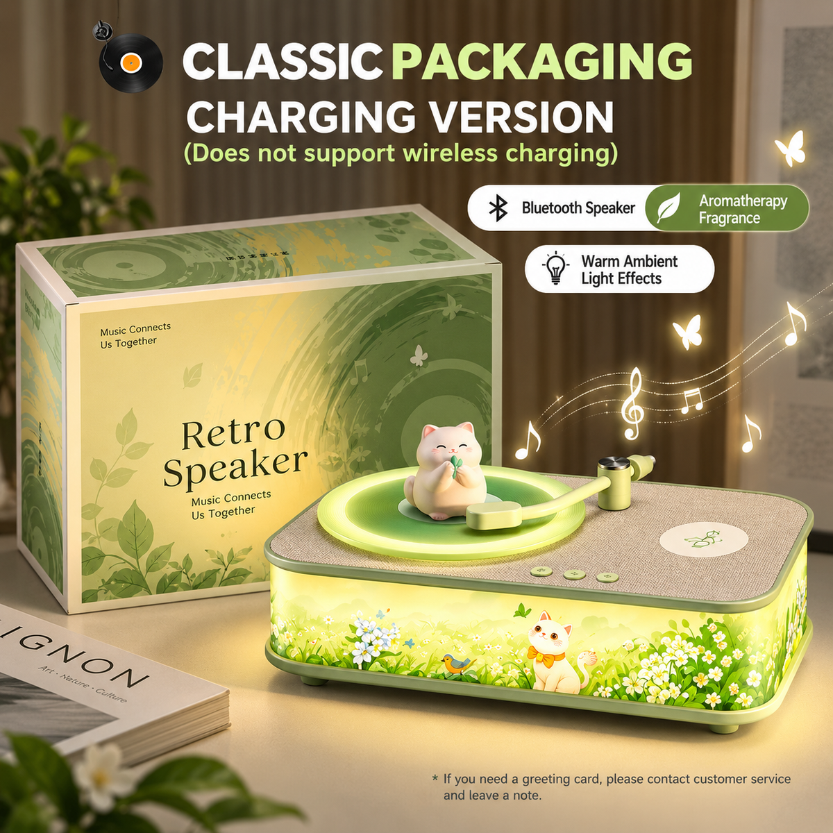 Retro Bluetooth Speaker, Diffuser & Wireless Charger