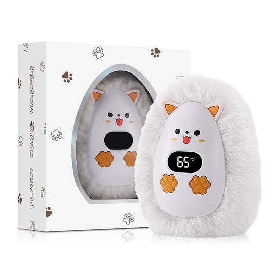 Rechargeable Plush Hand Warmer with LED Display