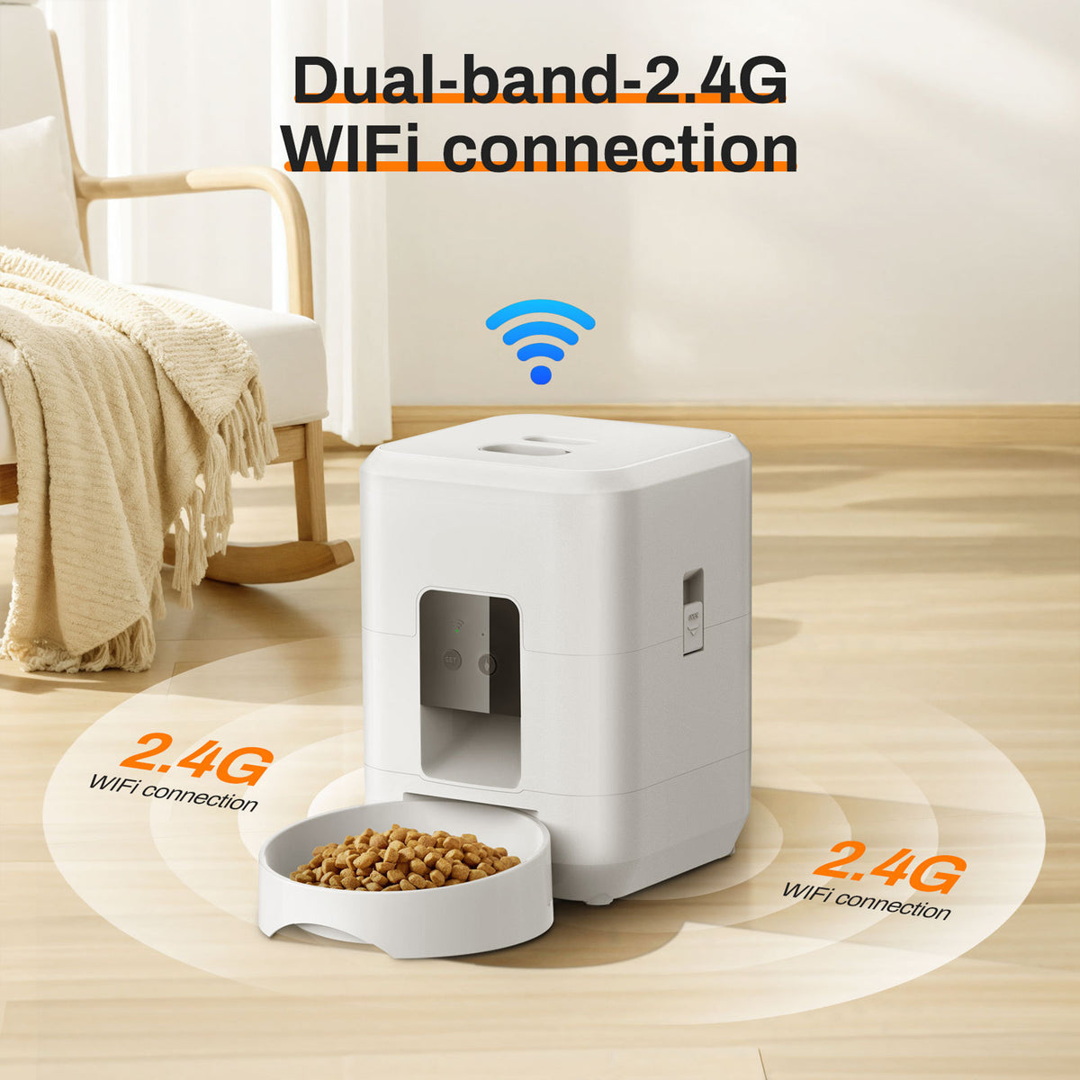 Smart Wi-Fi Pet Feeder with Scheduled and Portion-Controlled Feeding