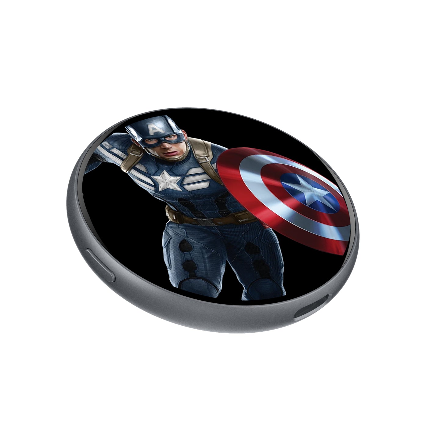 Portable Digital E‑Badge Customizable Picture Display Rechargeable Round E‑Badge for Collection & Gift