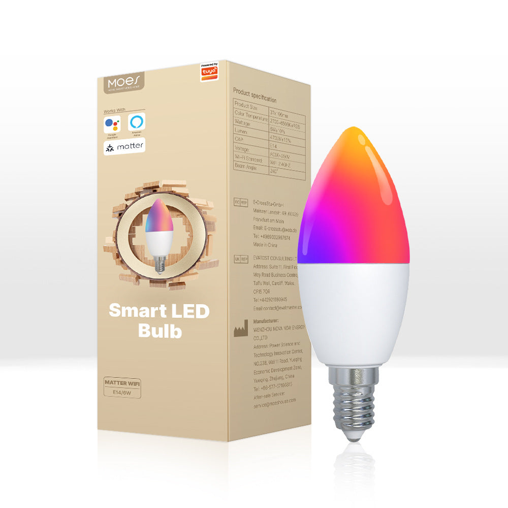 Matter WiFi Smart RGB LED Bulb with App Control