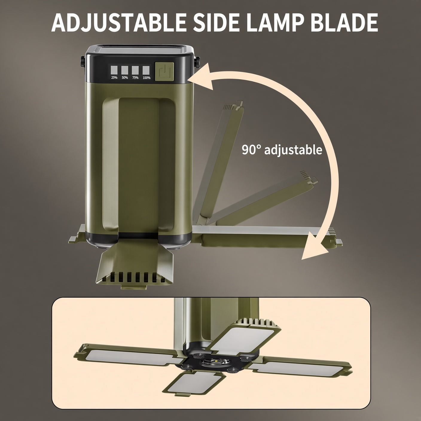 Solar Camping Lantern – Foldable LED Tent Light & Hook